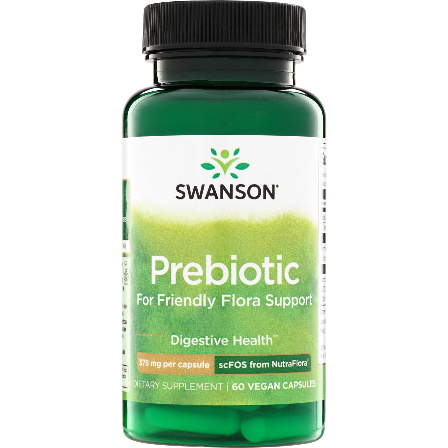 Swanson Prebiotic for Friendly Flora Support 375 mg 60 Veggie Capsules