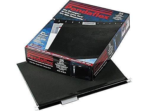 Reinforced Hanging File Folders Letter Size Black Office Supply