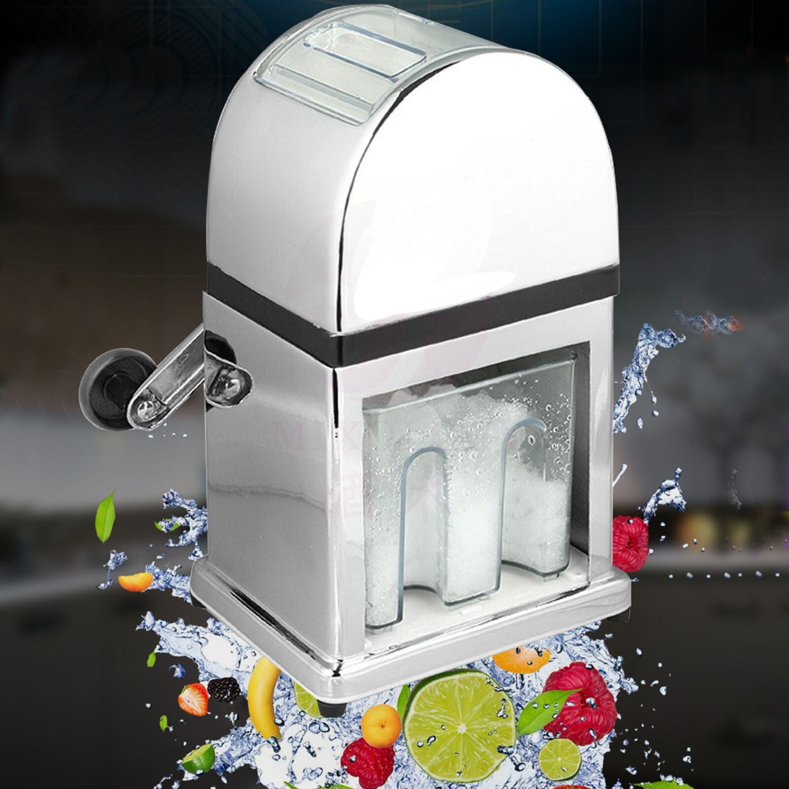 Ice Crusher  Machine Crushed Ice Maker Easy Clean Tabletop Stainless Steel