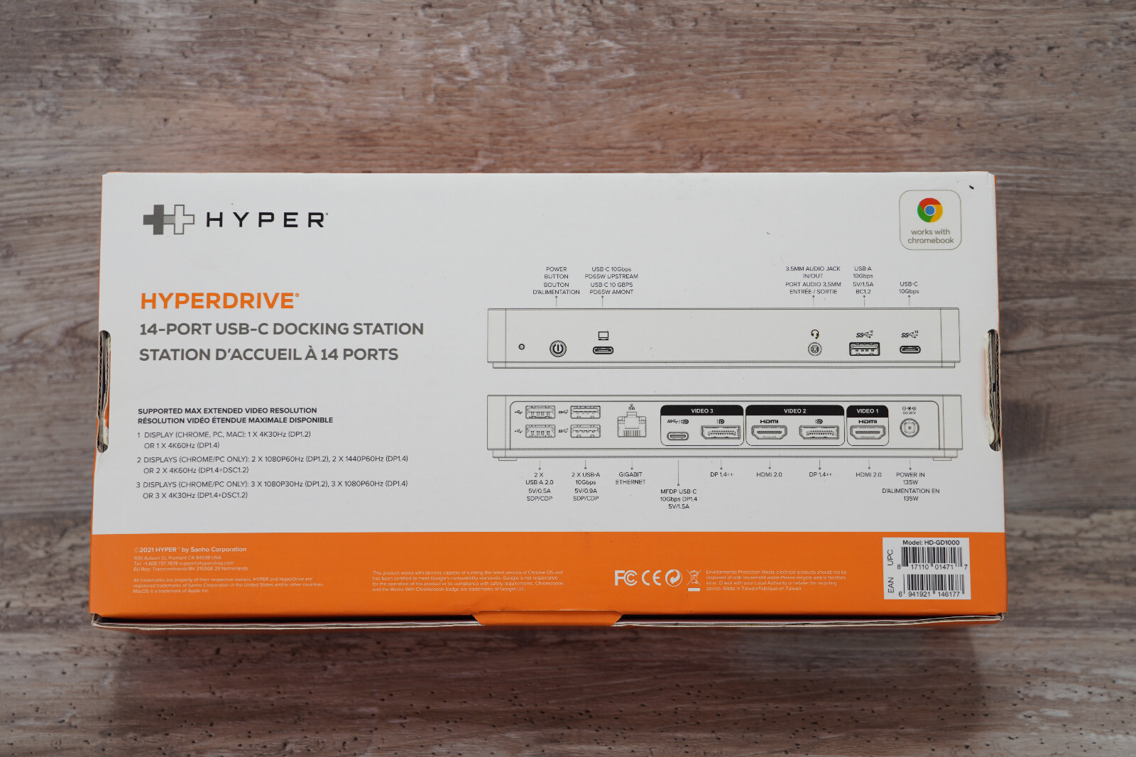 Hyper HD-GD1000 14-Port USB-C Docking Station NEW OPEN BOX