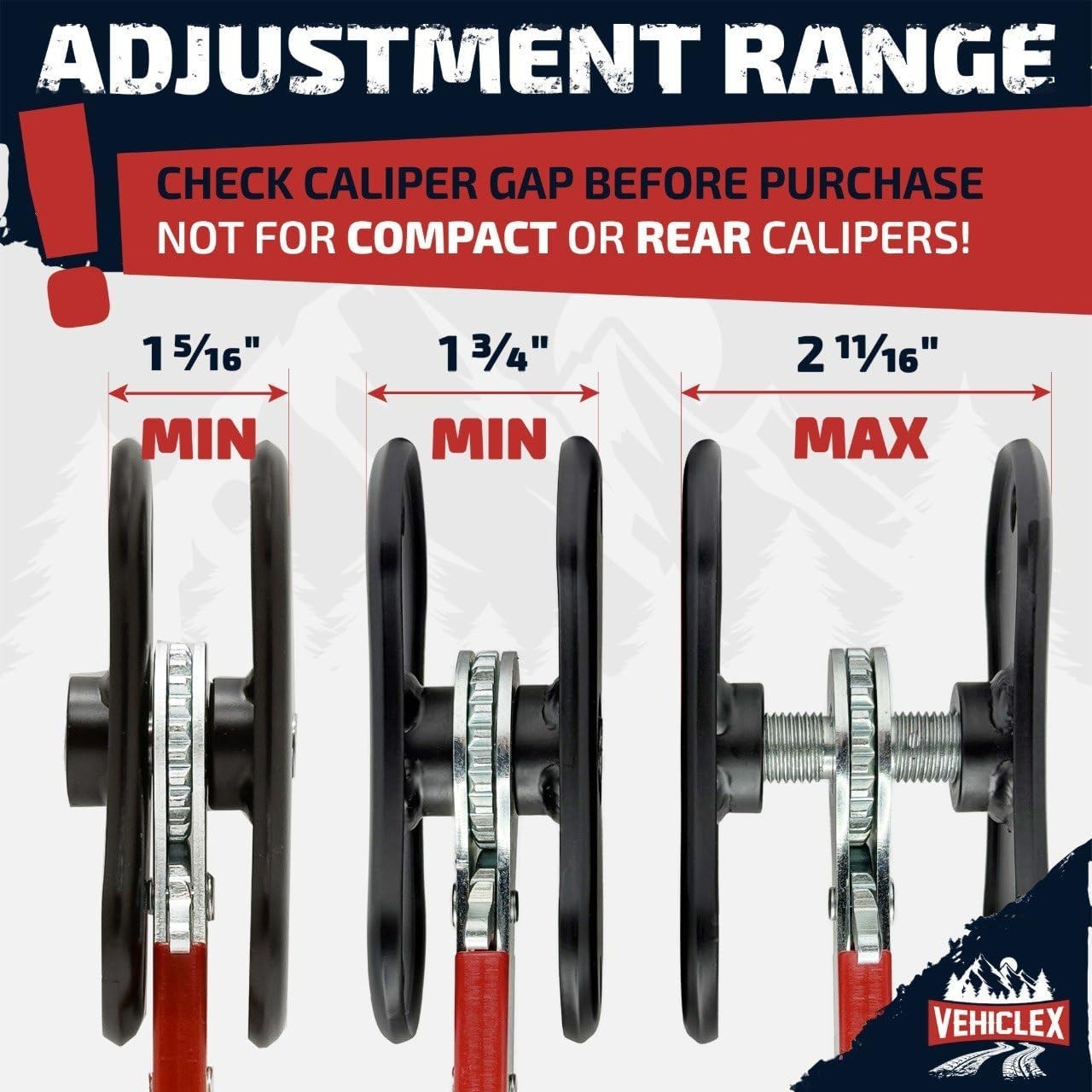 Heavy Duty Brake Caliper Compression Tool with Ratcheting Handle & Ribbed Plates