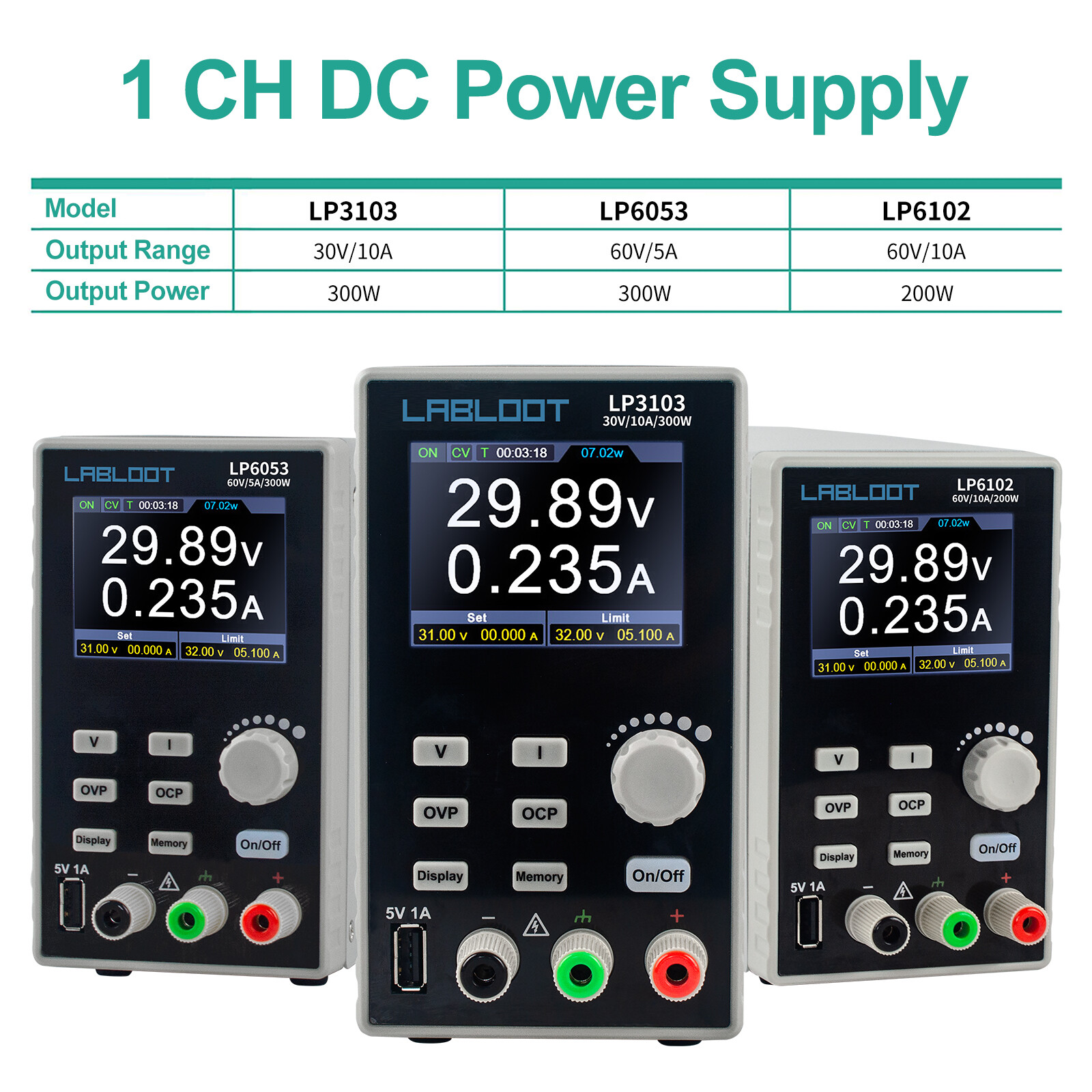 Labloot LP Series 1CH DC Power Supply Constant Voltage/Current Output 30V/60V