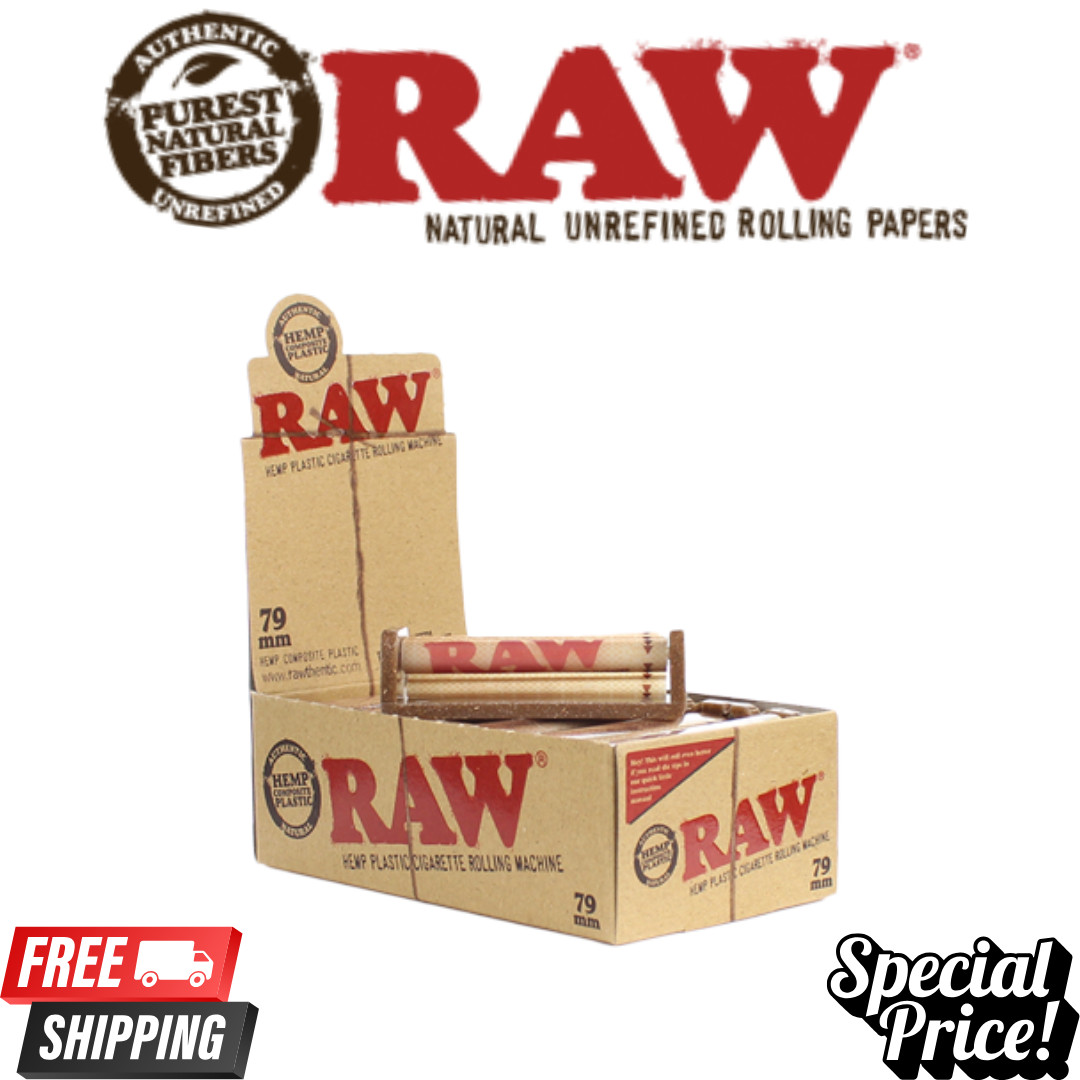 RAW Authentic Composite Plastic Cigarette Rolling Machine 79mm Full Box 12 count