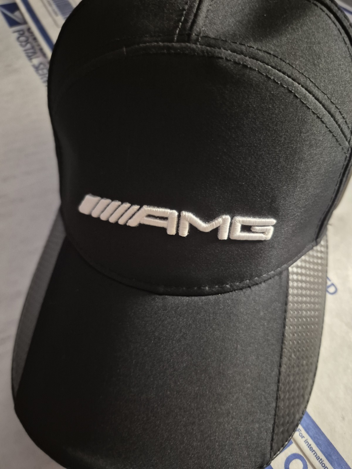 Original Mercedes Benz AMG Baseball Cap Black Adjustable Size Carbon Tone