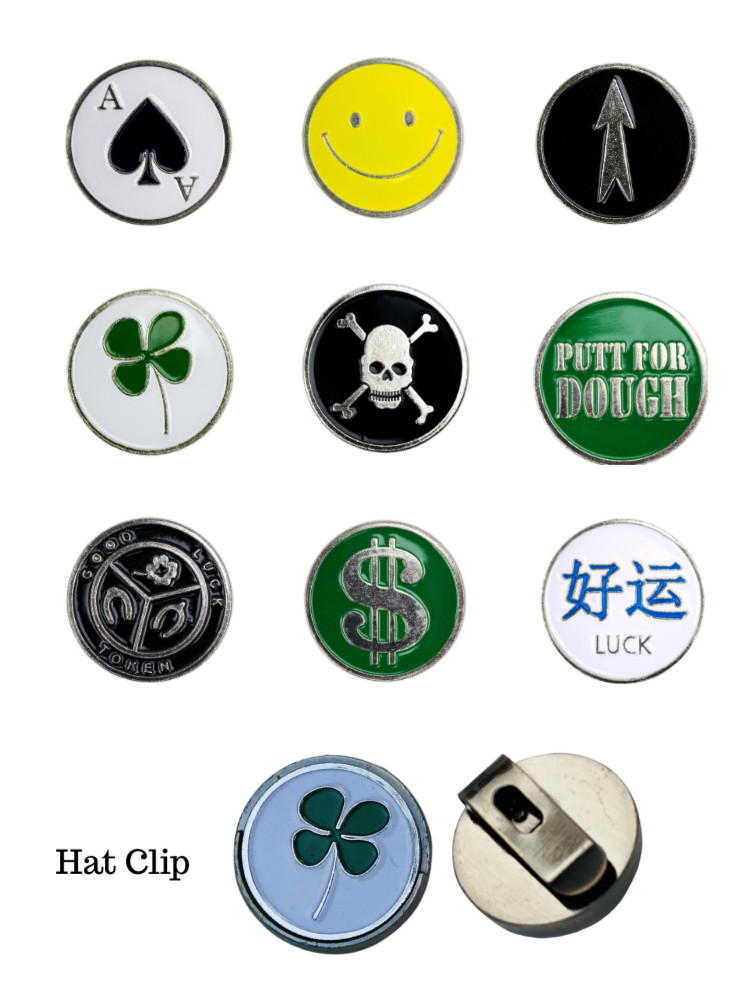 Hat Clip with Removable Ball Marker - Choose a Style (1 tool + 2 markers)