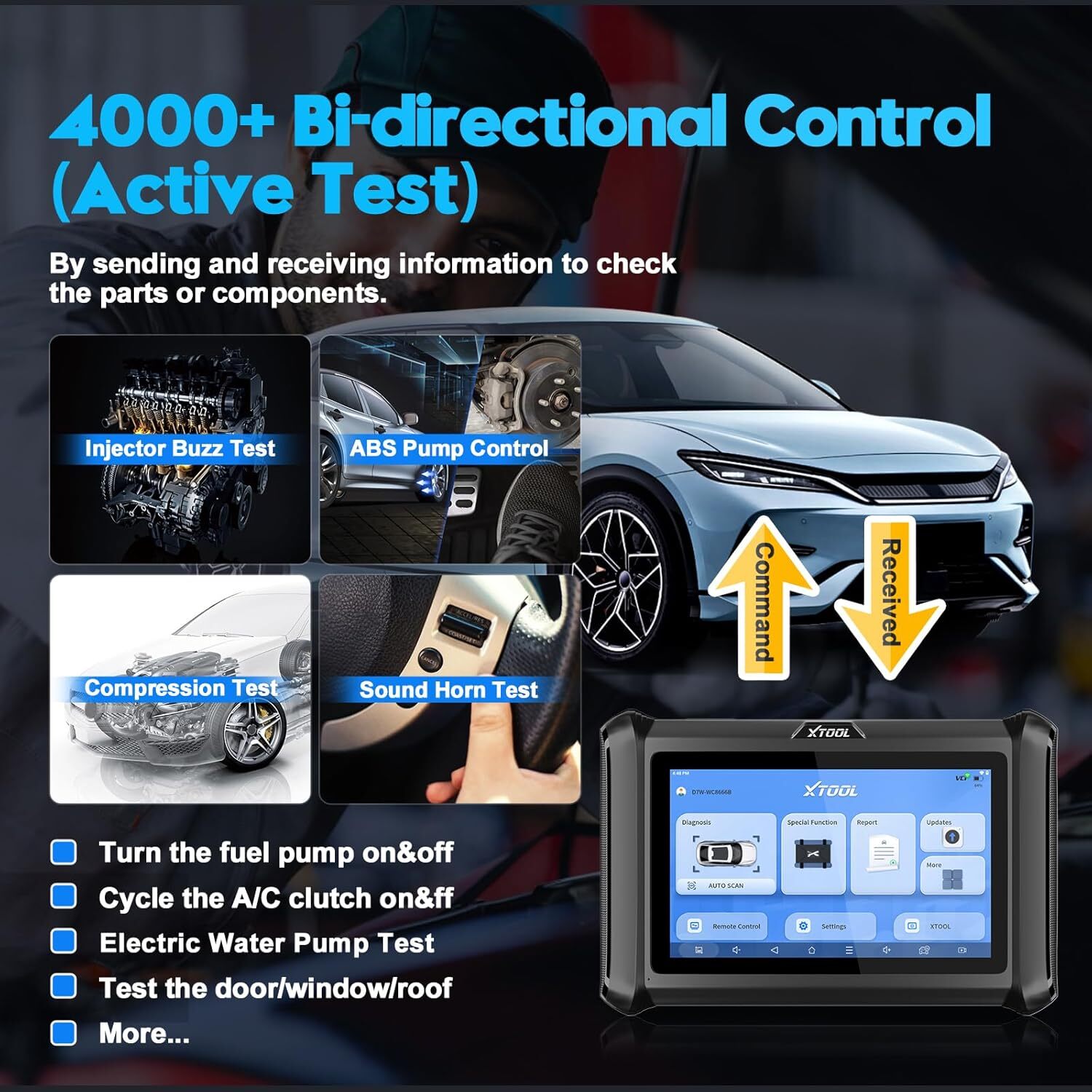 2024 Newest XTOOL D7 WIFI Car Diagnostic Tool Full System Scanner Active Test