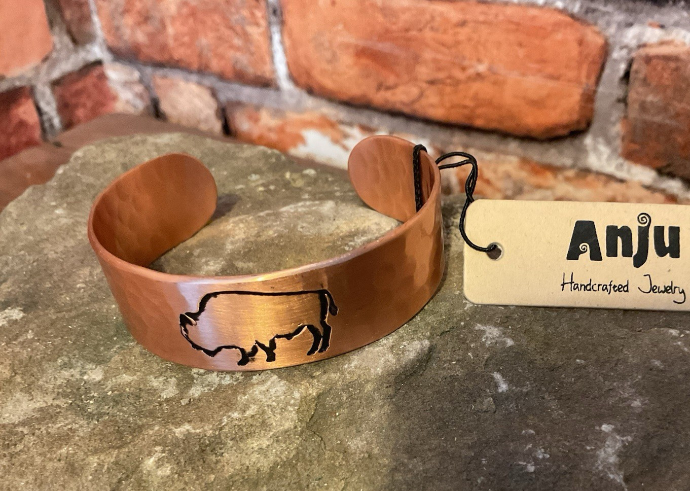 Handcrafted Buffalo Engraved Copper Bracelet...Ethically Sourced...Ships Free