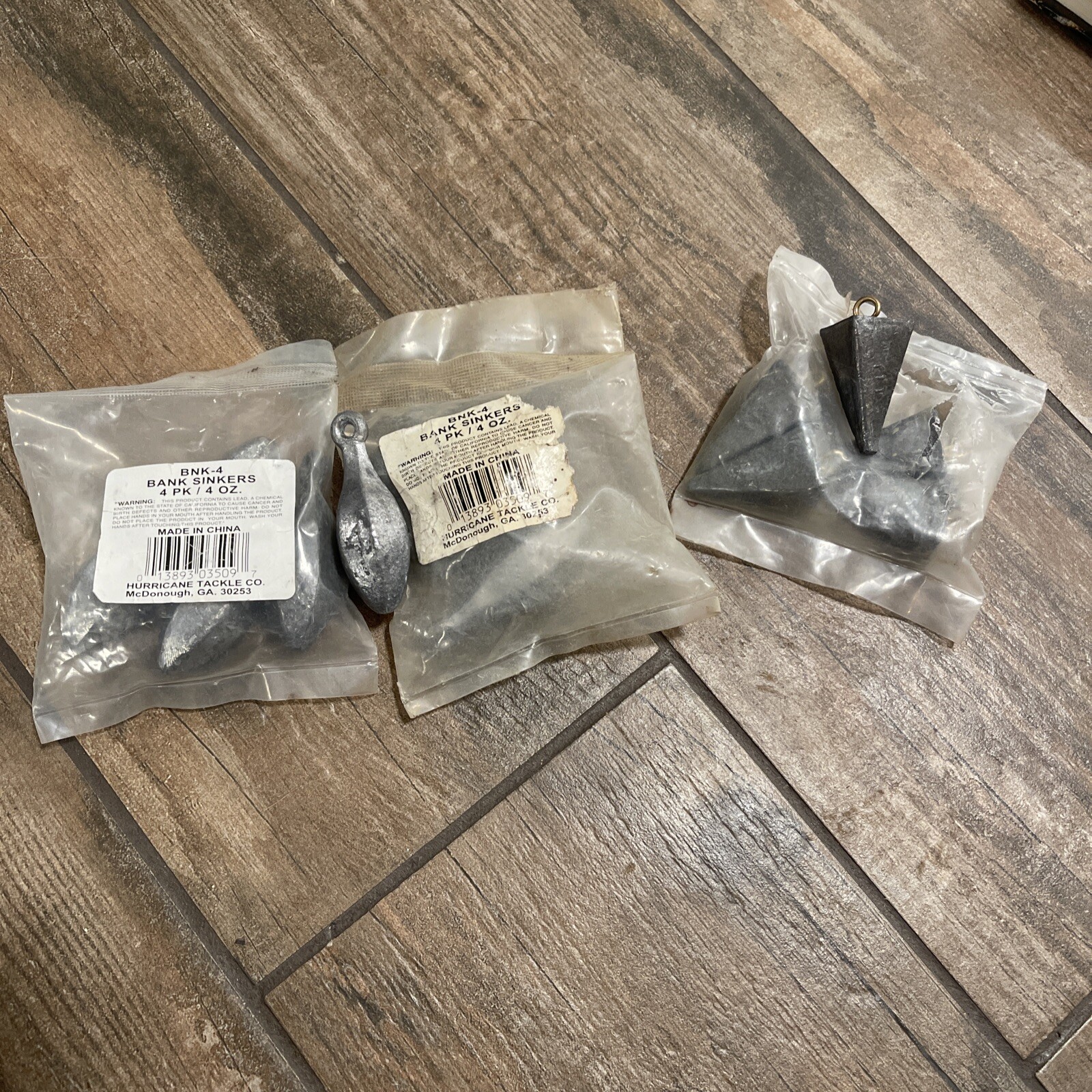 4oz Bank Sinkers 2 4 Packs And 1 5 Pack Of 3oz Sinkers