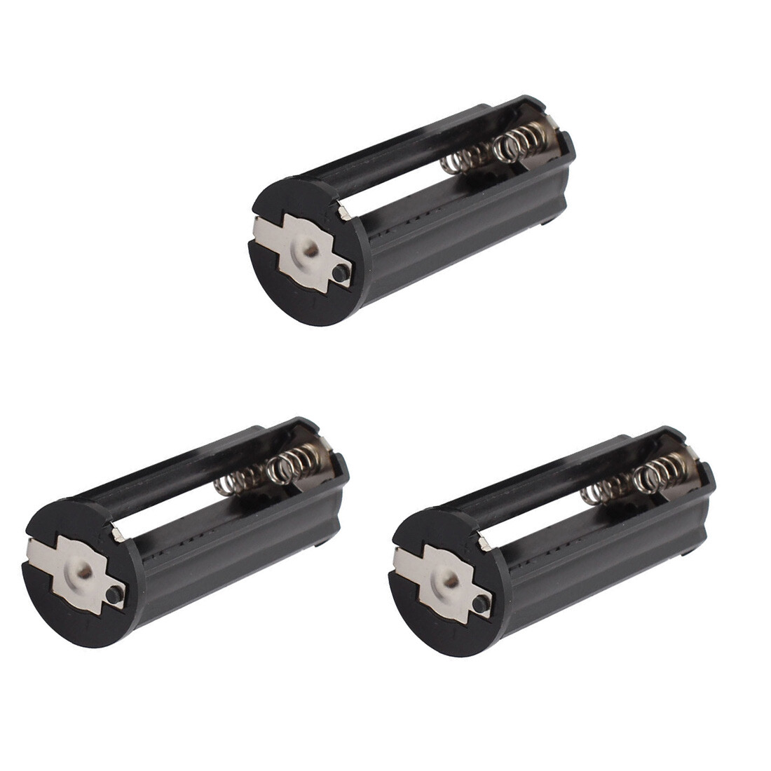 Pack of 3, Black Battery Holders for 3 x 1.5V AAA Batteries in Flashlights