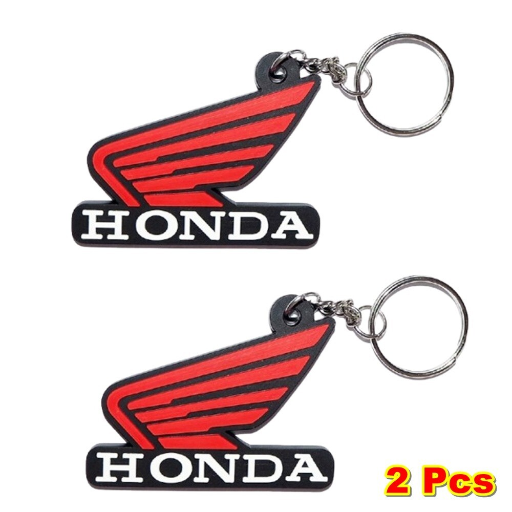 B24 Black Red Honda Keychain Keyring Rubber Key chain Car Motorcycle Gift Metal