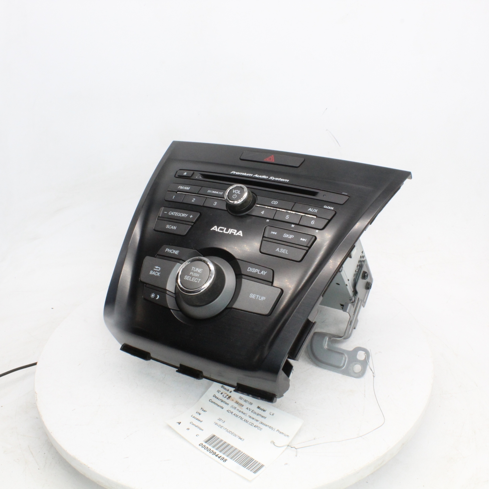 2013 Acura ILX AM,FM,XM,CD Receiver Part Number - 638-59389 ( Used )