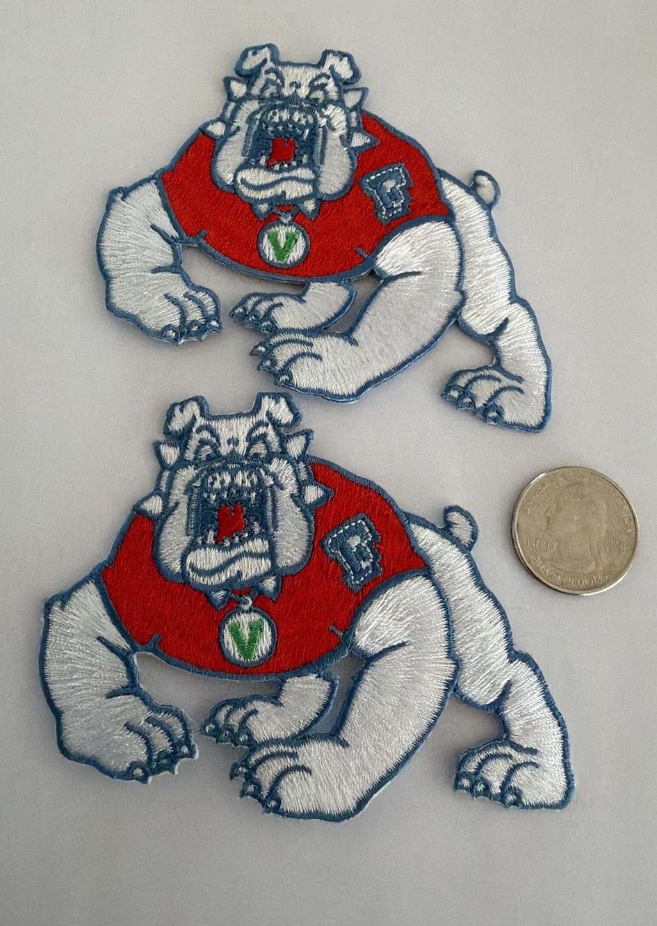 2- Brand New Bulldogs  Embroidered Iron On Patches.  4”x 3” Awesome!