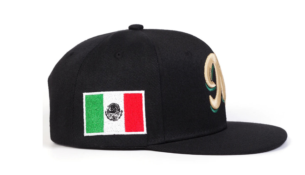 New MEXICAN MEXICO Hat Hecho En Mexico Embroidery Curved Baseball Cap Black Gold