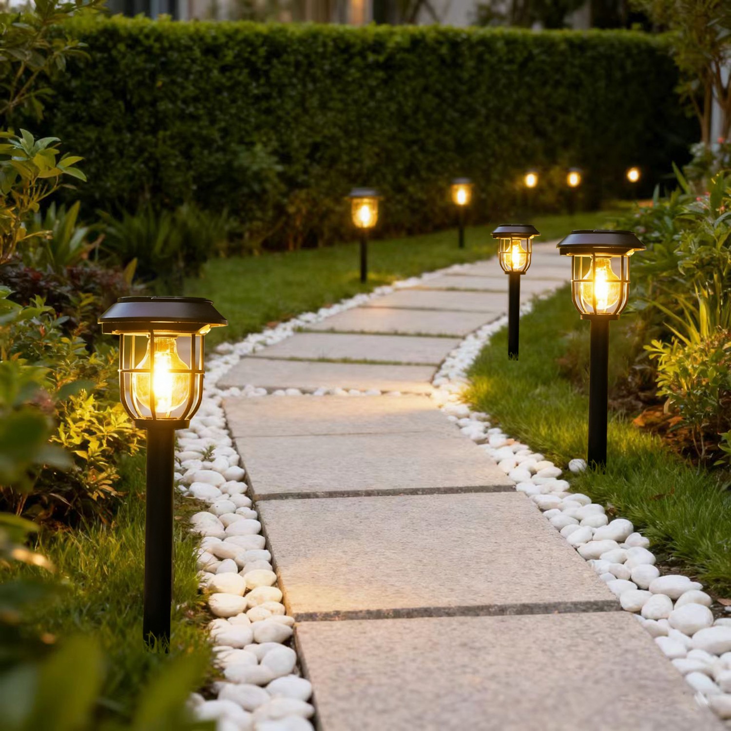 1-4x Solar Garden Motion Sensor 2IN1 Light Outdoor Pathway Lawn Landscape Lamp