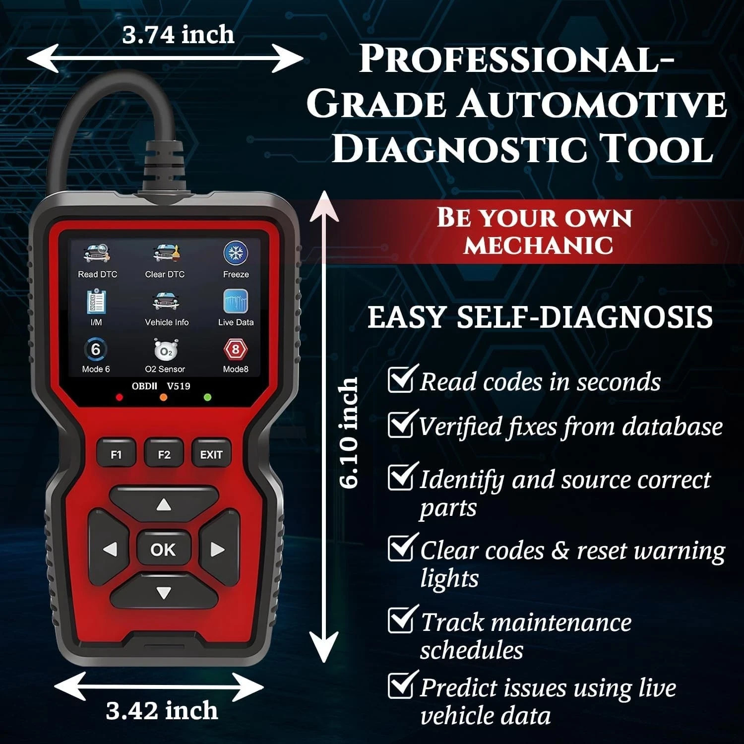 OBD Code Reader Automotive OBD2 Scanner Car Check Engine Fault Diagnostic Tool