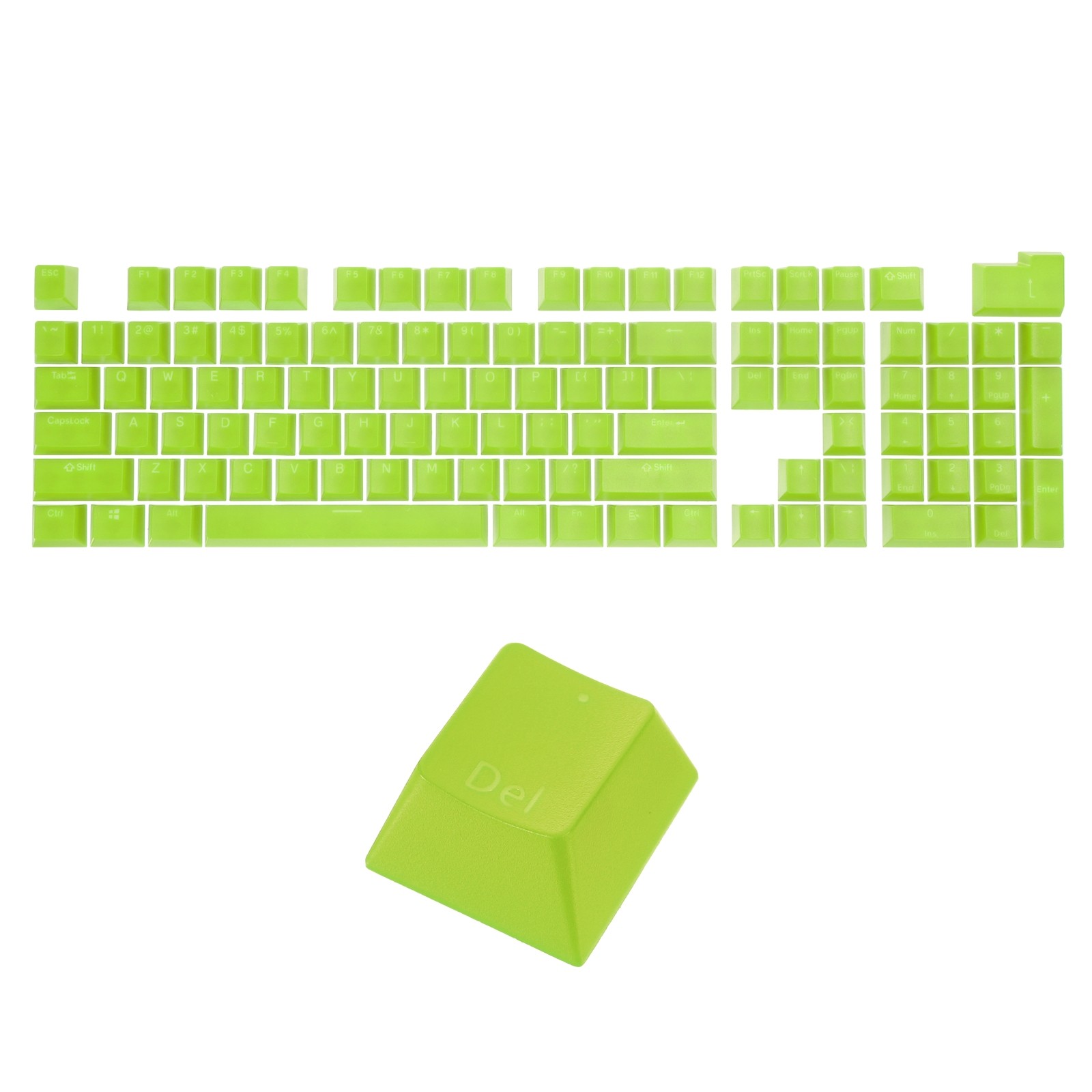 108 Keys Pudding Keycaps Set ABS for Mechanical Keyboard Layout, Green