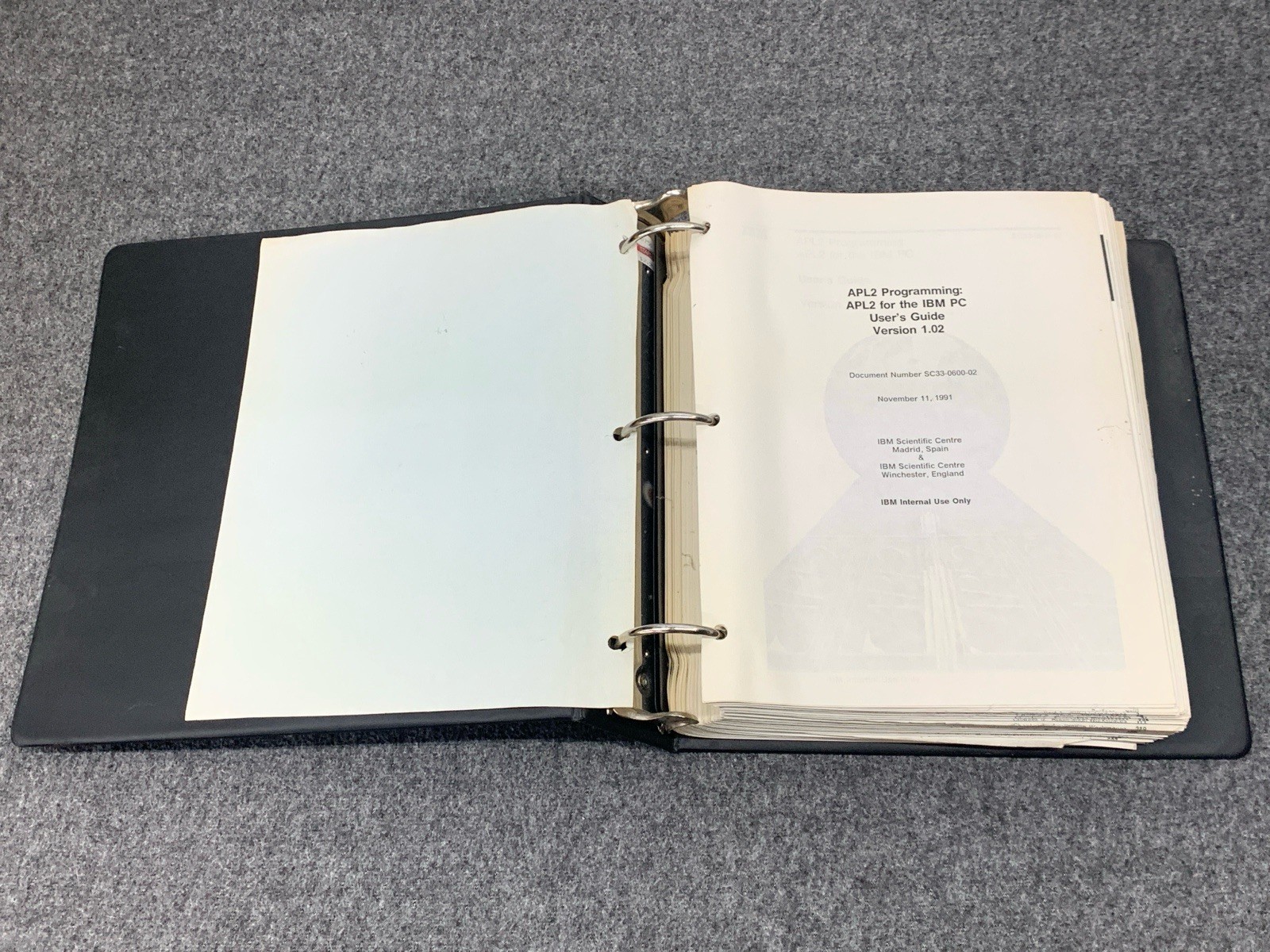 Vintage IBM APL2 Programming: APL2 for IBM PC User's Guide Version 1.02