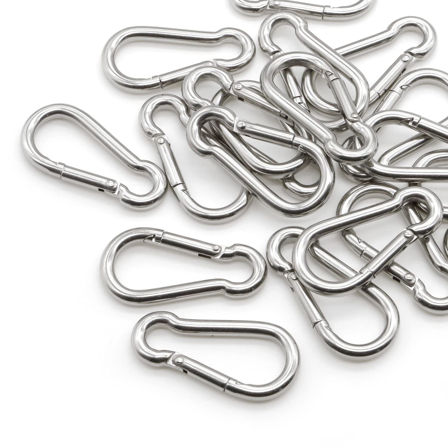 20 Pack 1.97 inch Stainless Steel Spring Snap Hook, Spring Hook Clip Keychain...
