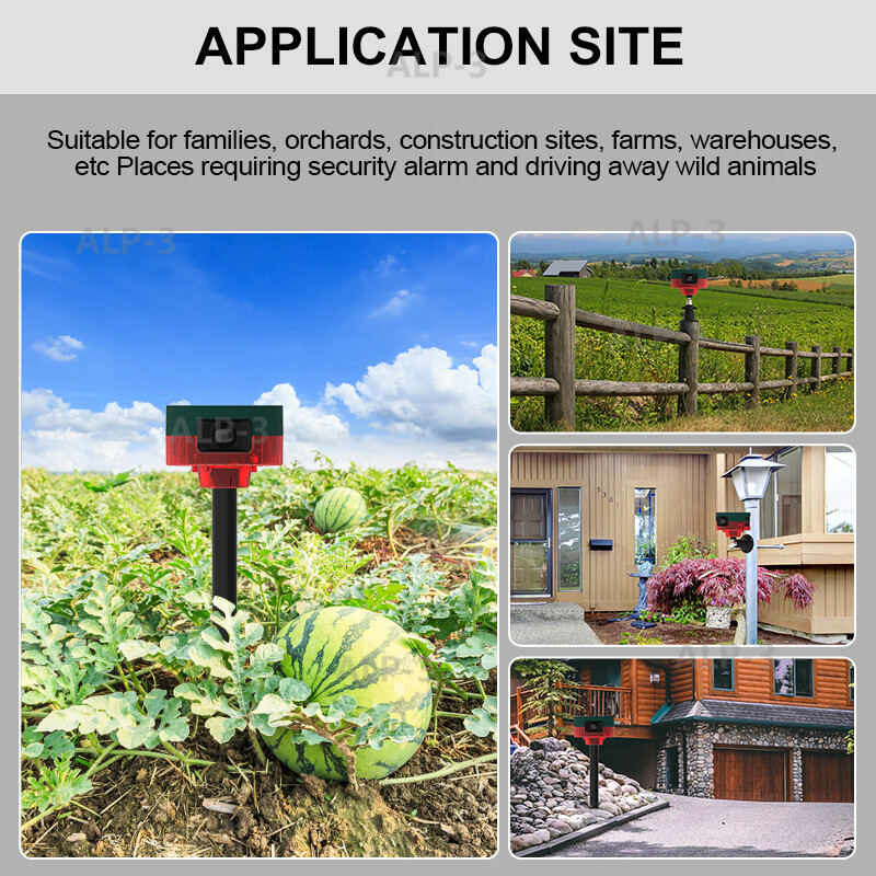 Solar-Powered Motion Sensor Alarm With IR Remote 130-dB Siren Recording Function