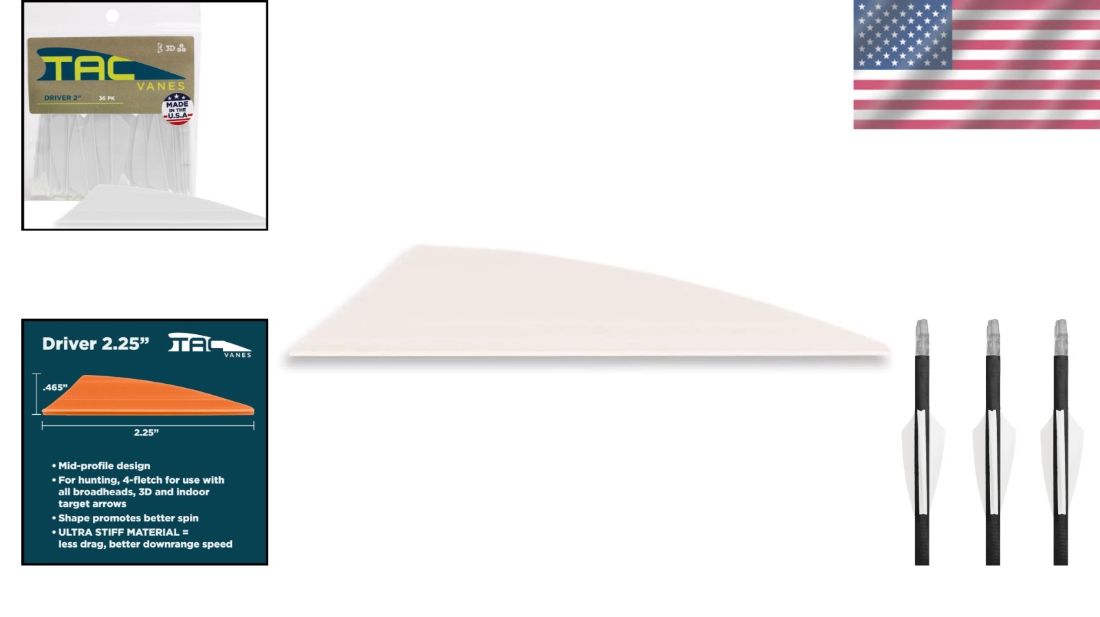 High-Speed Polymer Archery Vanes (2", 36 Pk)