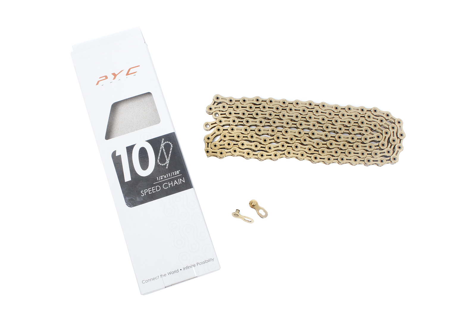 10 Speed Gold Hollow-Pin PYC Chain - Ultra Light 250G Road MTB Cx Bike