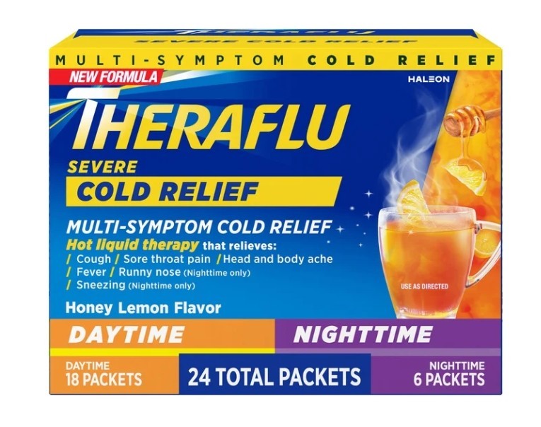 Theraflu Multi-Symptom Relief + Nighttime Cold & Cough, 24 Packets EXP 03/2028
