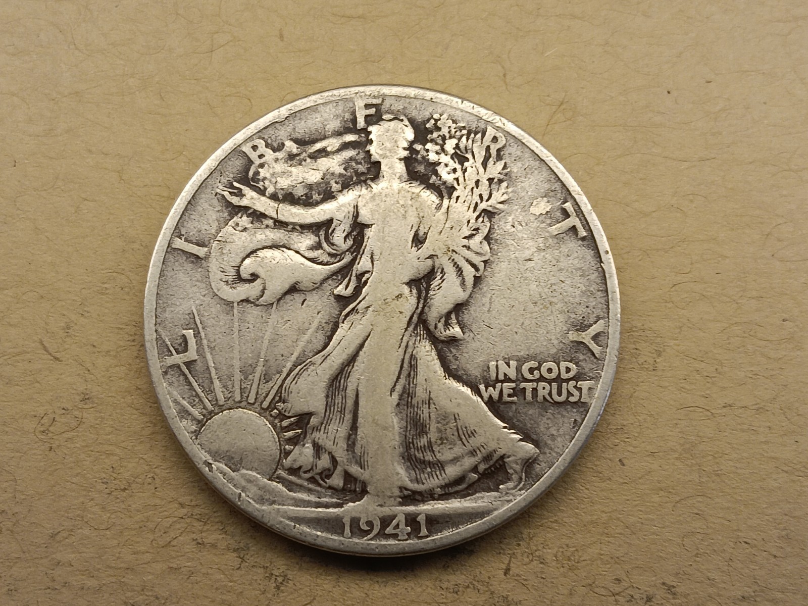 1941- Walking Liberty Half Dollar  - Ungraded, From Collection   C-17