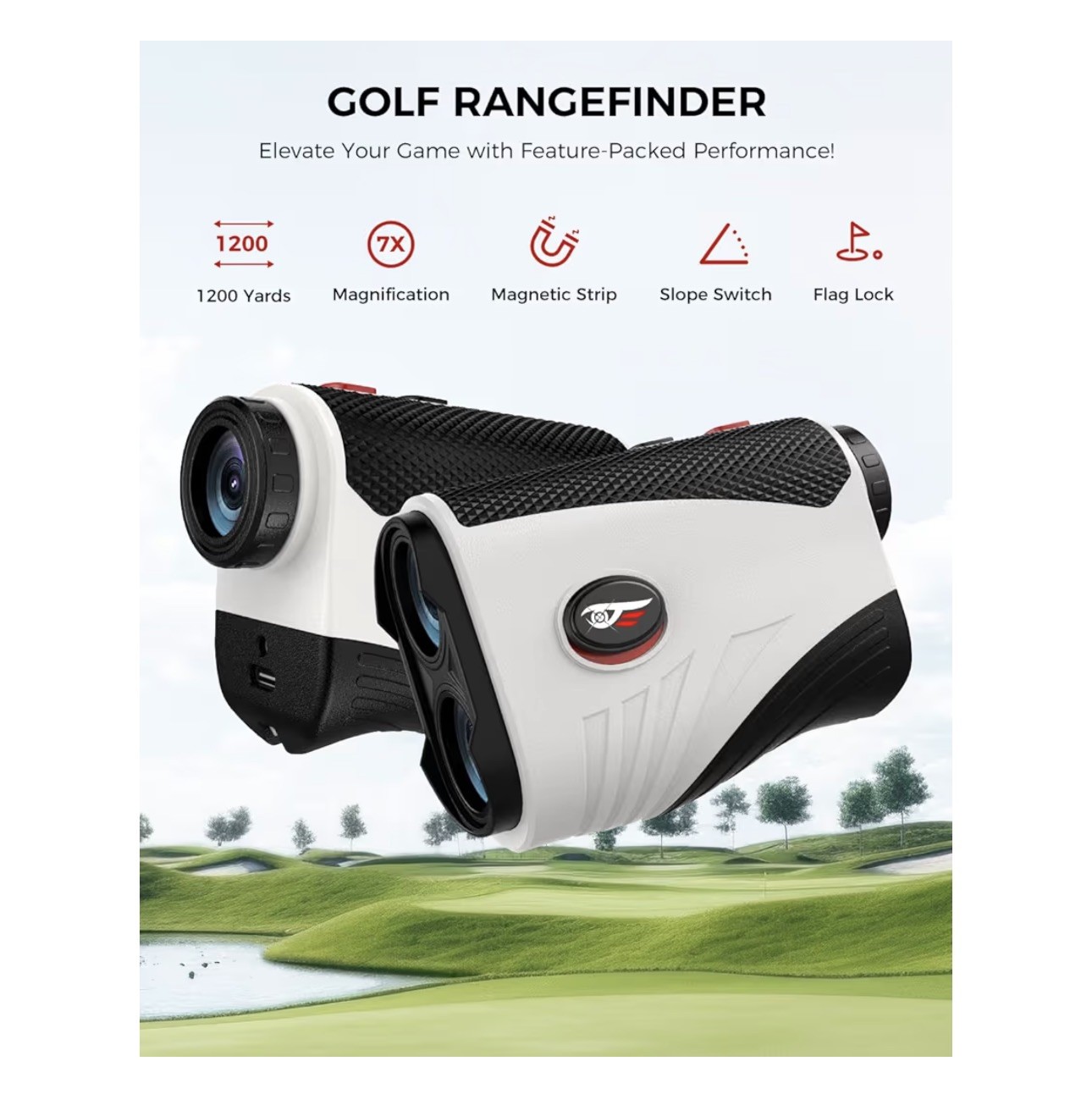 Golf Rangefinder with Slope - 1200 Yards Laser Range Finder with Flag Pole