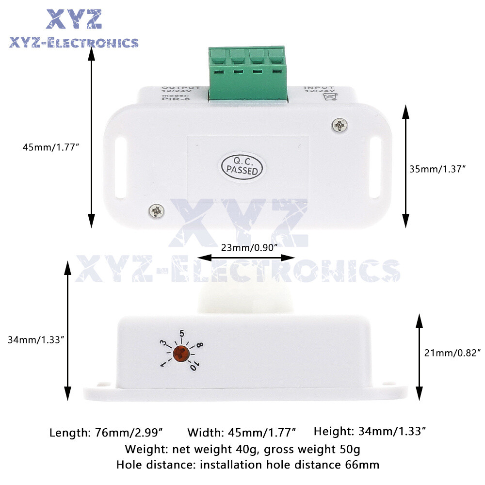 DC 12V-24V 6A/8A Automatic infrared PIR Motion Sensor Switch For LED Strip Light
