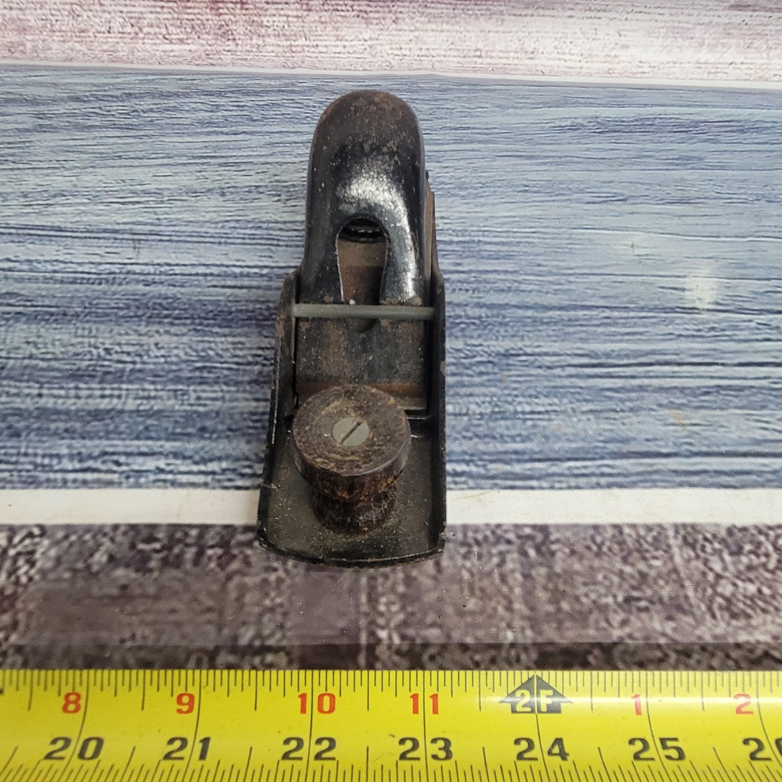 Vintage block wood plane 7" unbranded die-cast parts/repair