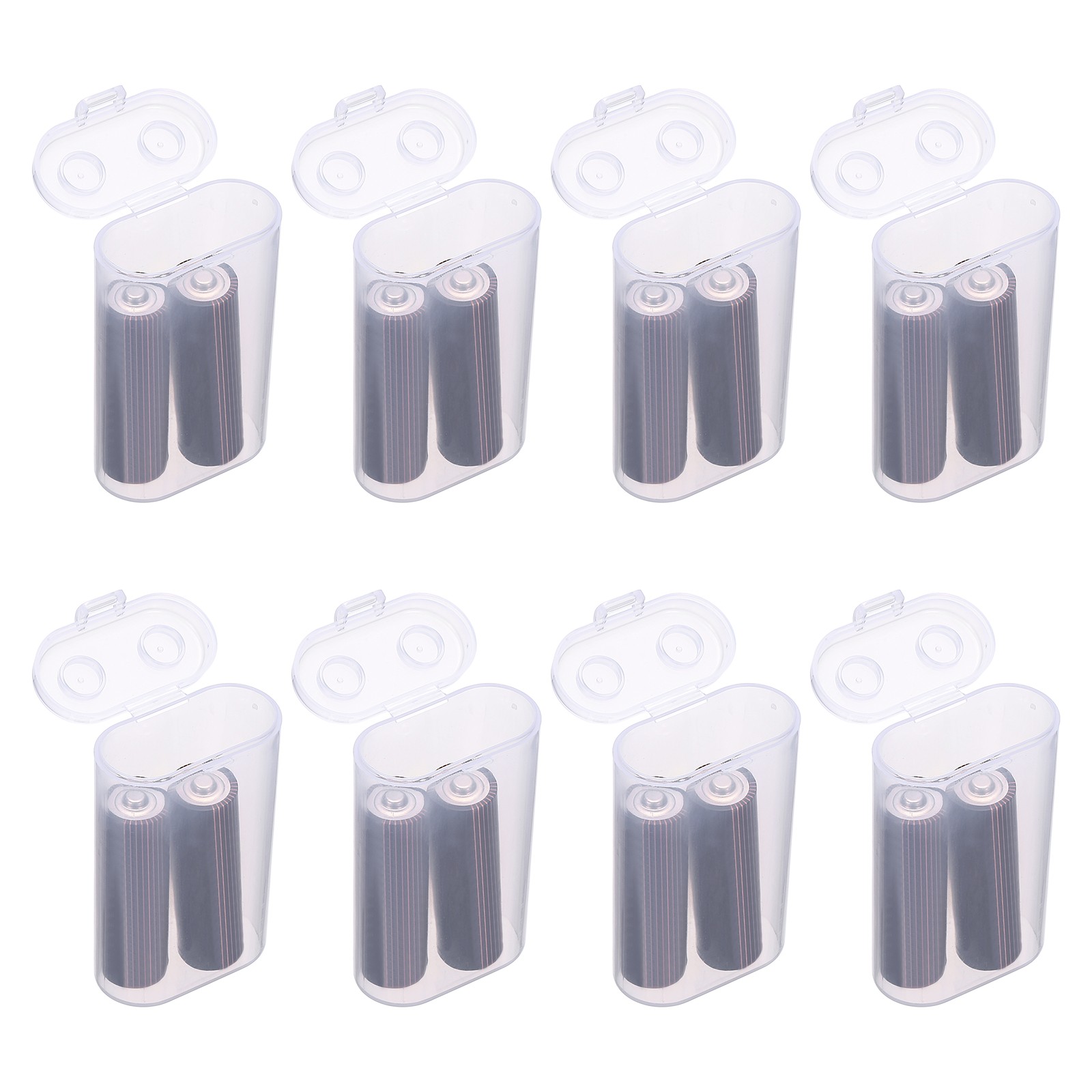 Battery Organizer Storage Box, 2 x 18650 Batteries Clear Case Holder 8Pcs