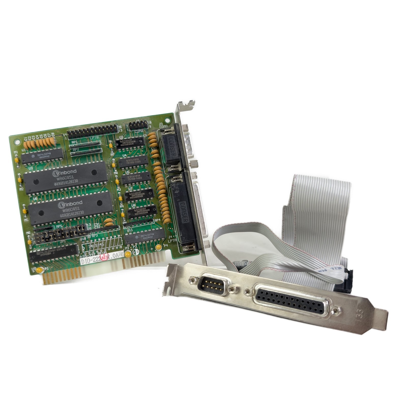 DIO-222-OHM 8-bit ISA dual serial and dual parallel IO card