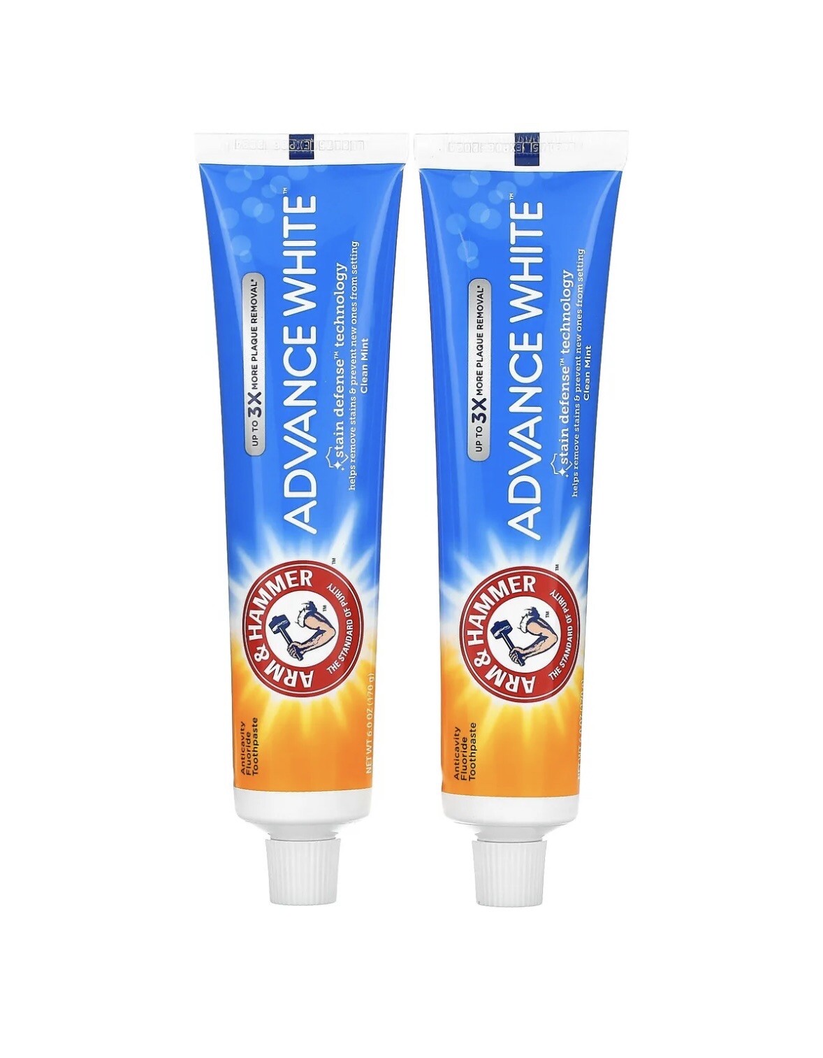 Advance White, Anticavity Fluoride Toothpaste, Clean Mint, Twin Pack, 6 oz