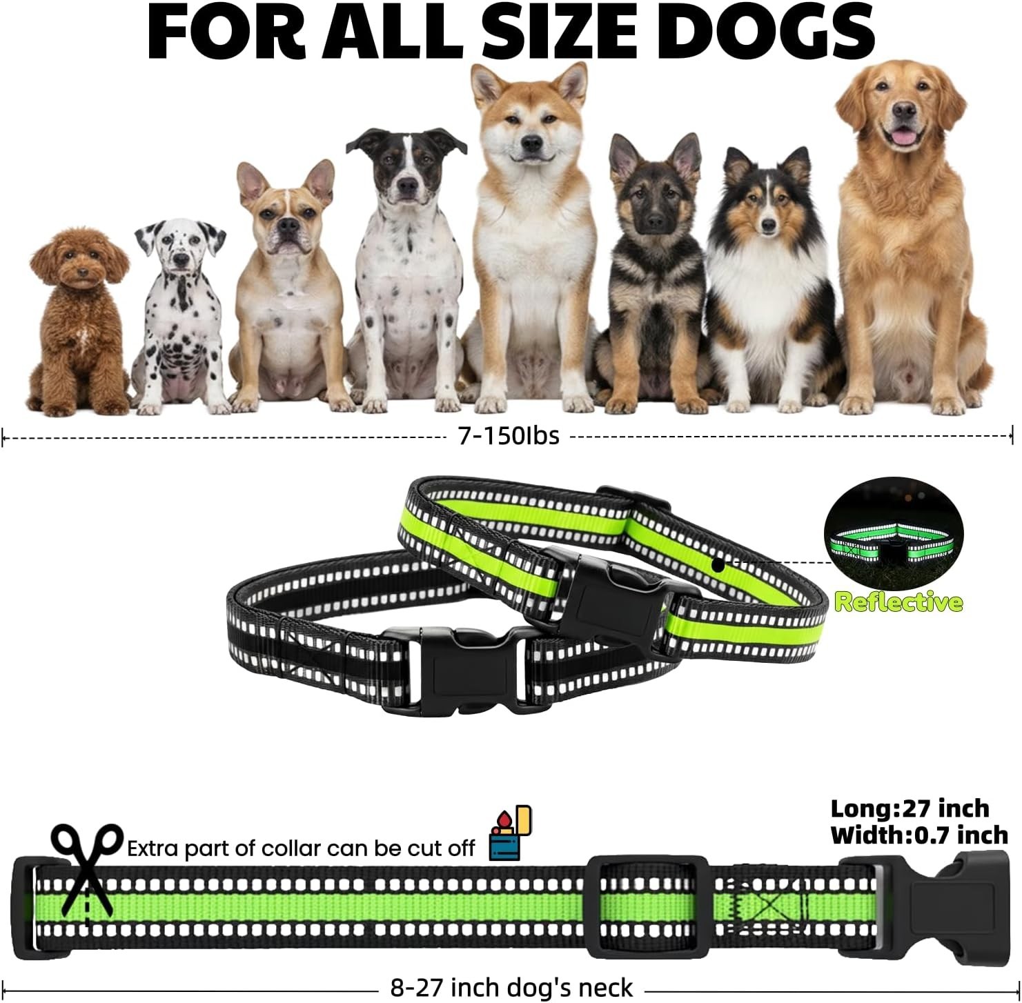 Training Collar Replacement Straps Adjustable Nylon Bands for E-Collars & Sho...