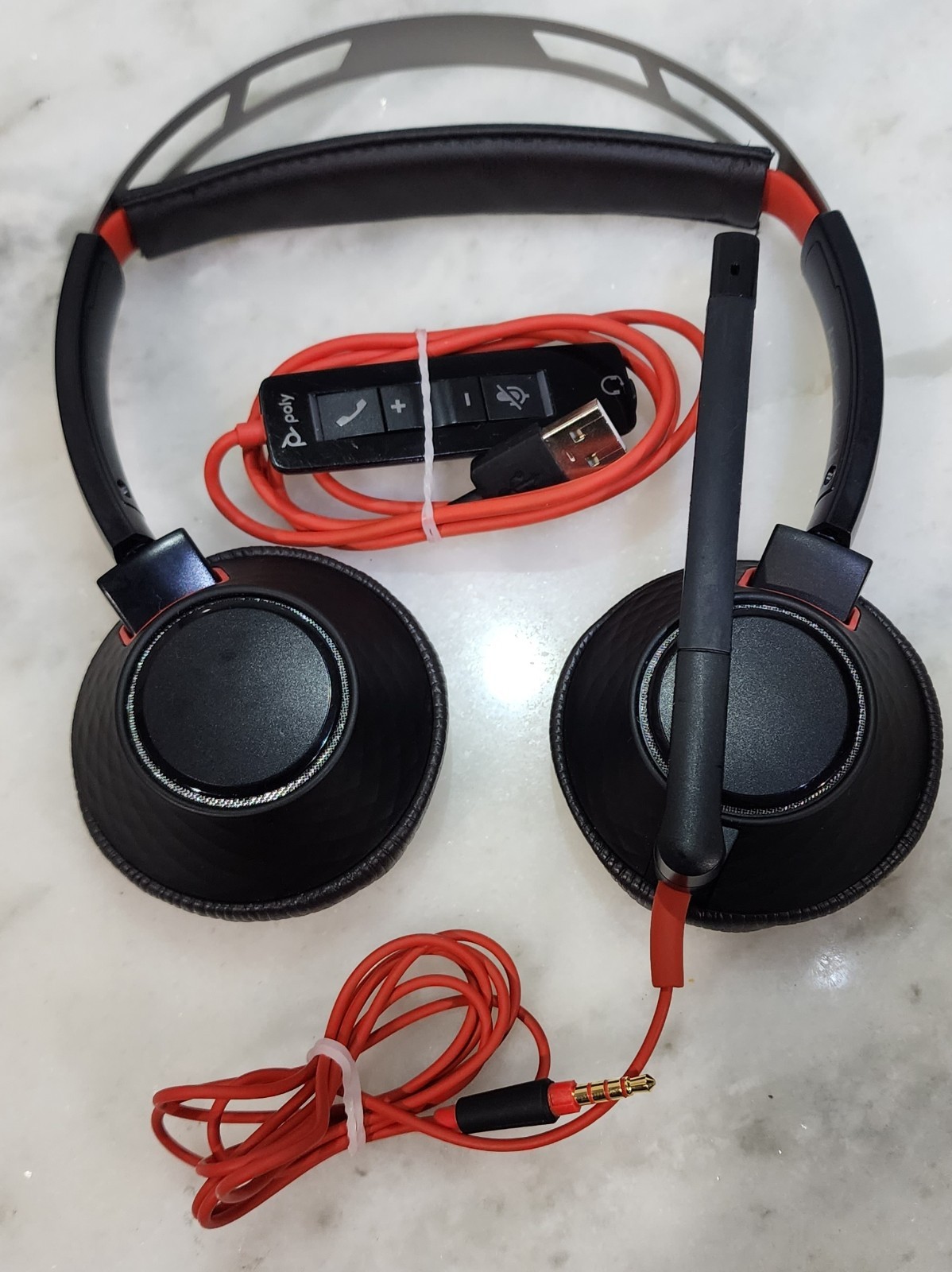 Plantronics Poly DUO C5220T Wired W/C5220 Controller Tested .