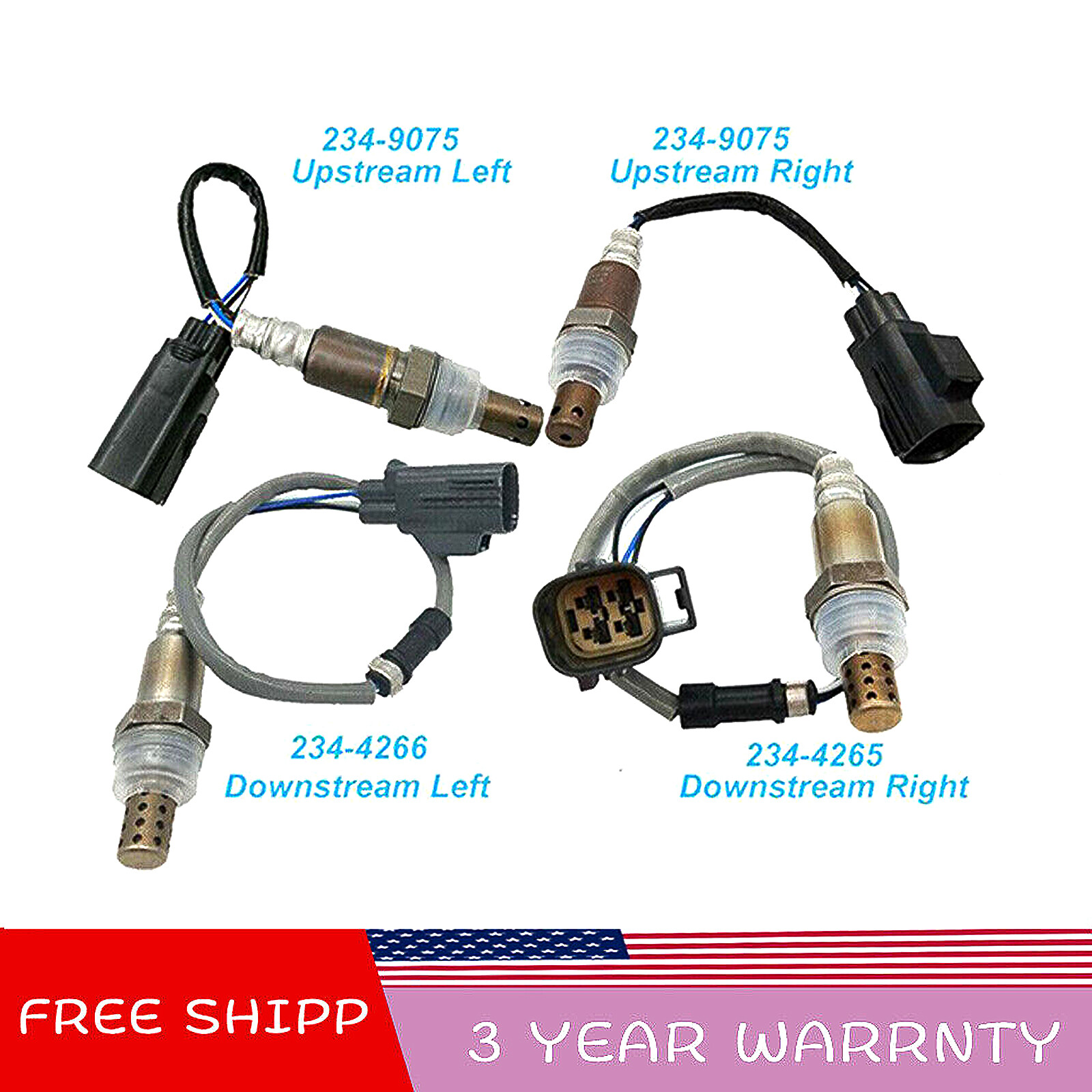 4pcs Oxygen Sensor FOR 2005-2006 Land Range Rover Sport LR3 4.0L 4.2L V6 NEW