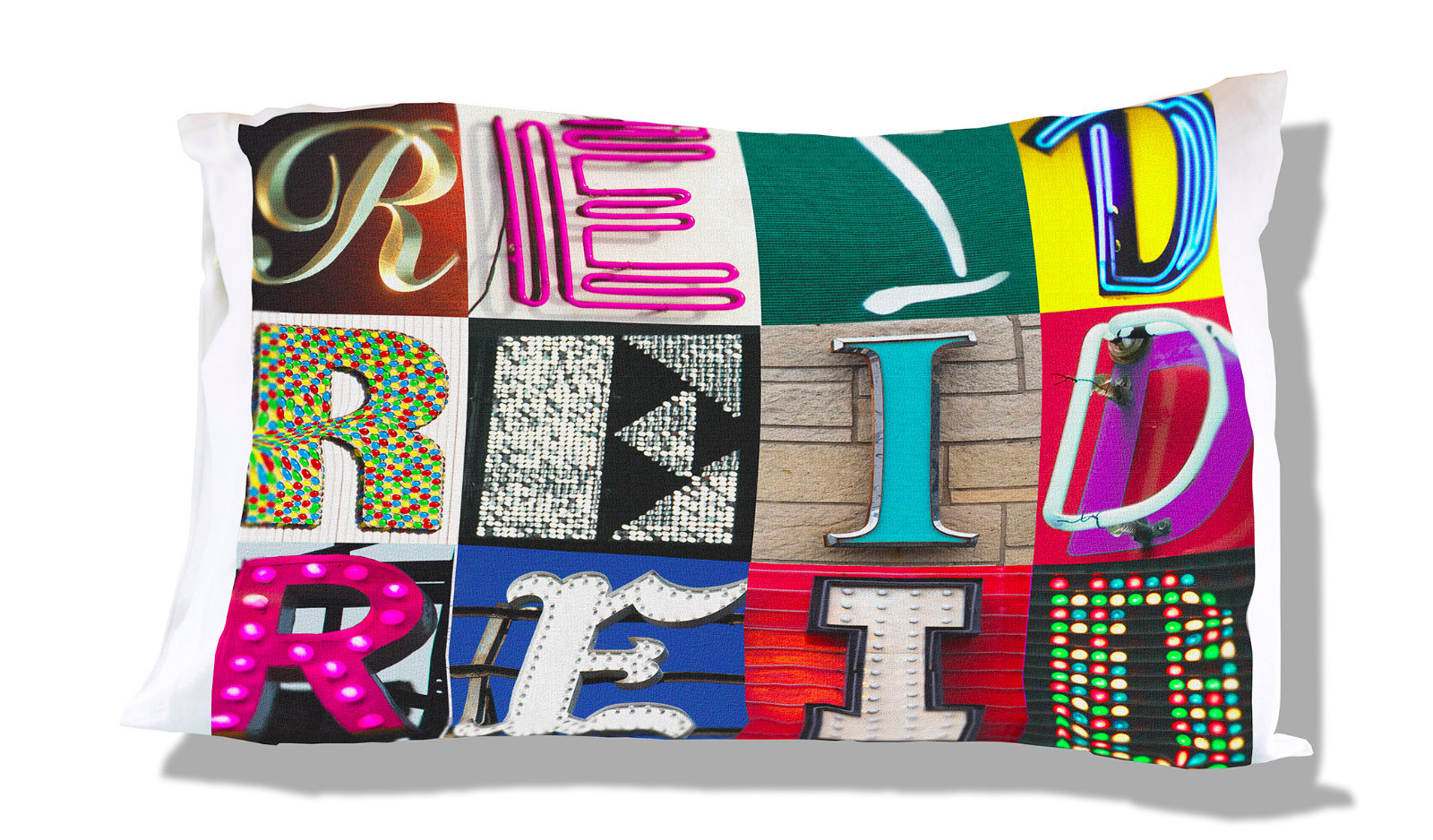 REID Personalized Pillowcase featuring photos of actual sign letters