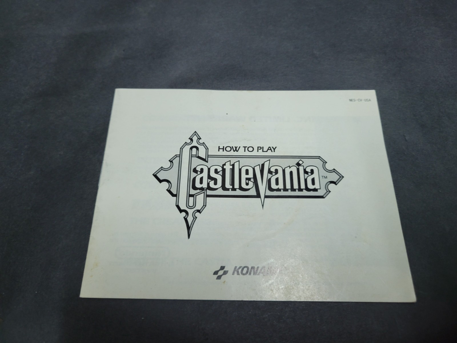 How To Play Castelvania Instruction Manual NES-CV-USA