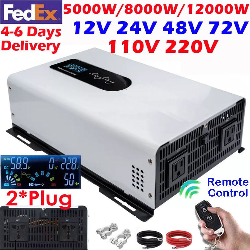 5000W 8000W 12000W 12V 24V 48V 72V to 110V 220V Pure Sine Wave Power Inverter