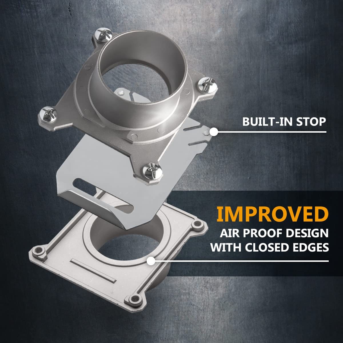 70325-P3 Aluminum Blast Gate 2-1/2 Inch, w/Anti Clog and Leak Seal for Dust C...