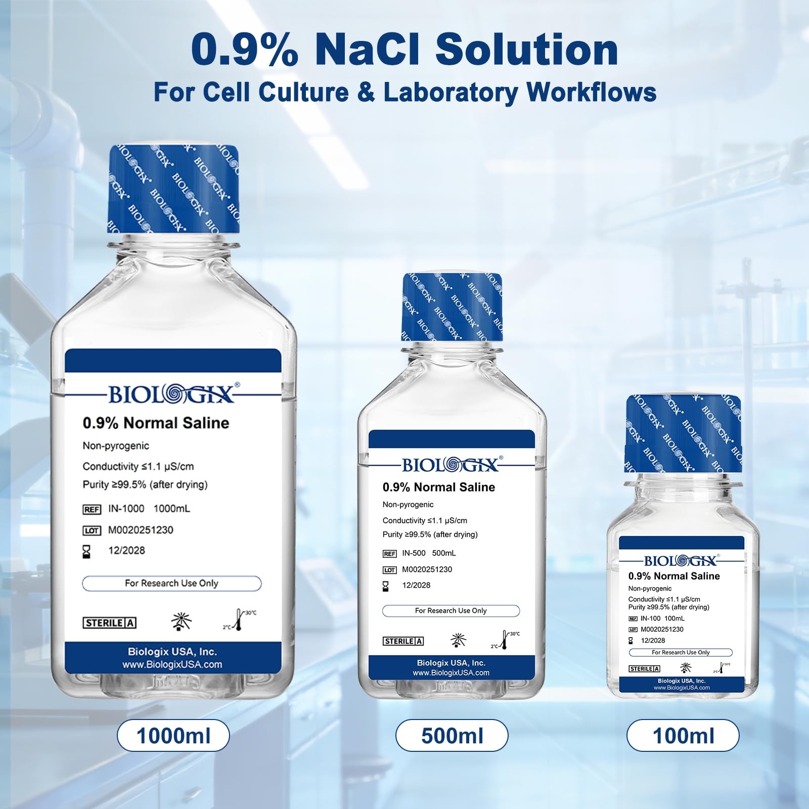 CryoKing 0.9% Normal Saline Solution, Sterile Sodium Chloride 500ml*1