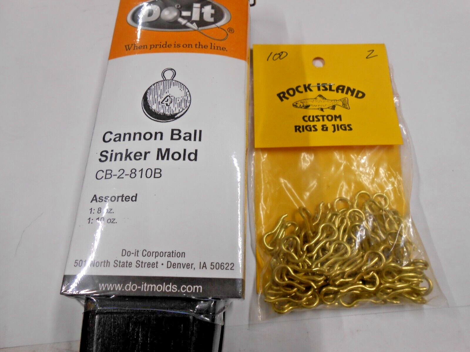 3187 Do-It Cannon Ball Sinker Mold 8 & & 10 oz 100 # 2 Brass Eyes Included