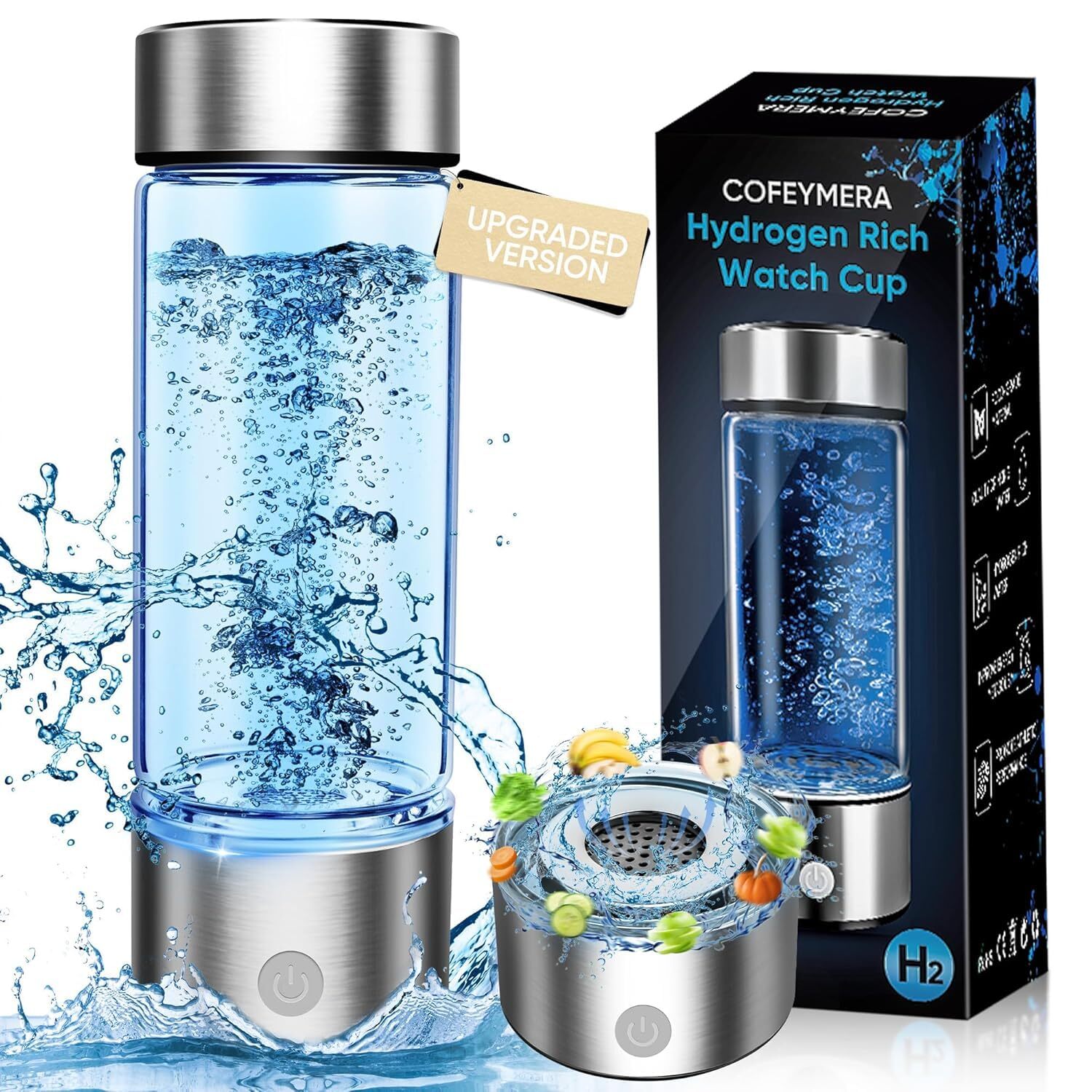 Upgraded Hydrogen Water Bottle, Version Ion Membrane Hydro Bottle -SPE & PEM, Hy