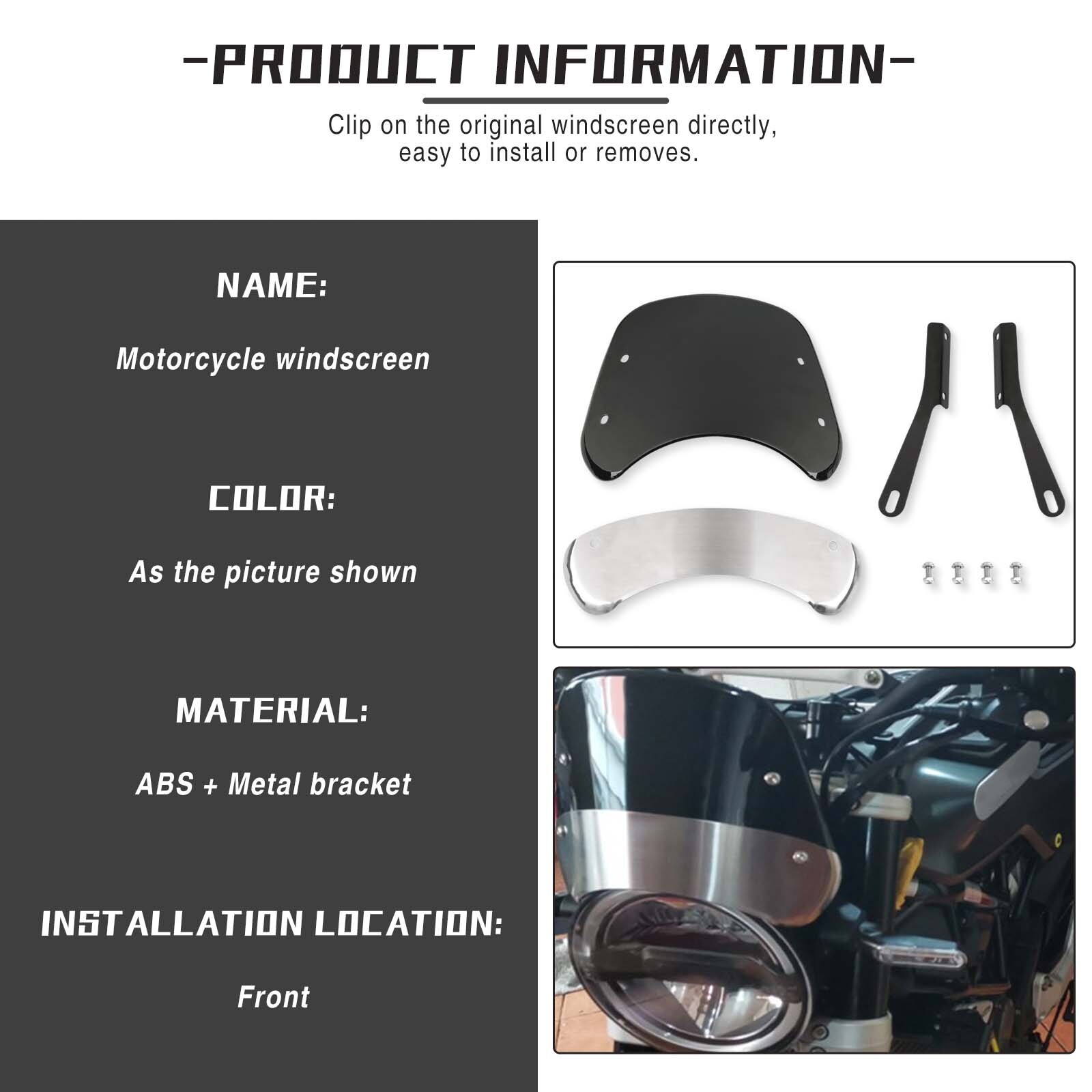 Motorcycle 5''-7" Round Headlight Windshield Windscreen For Victory High Ball