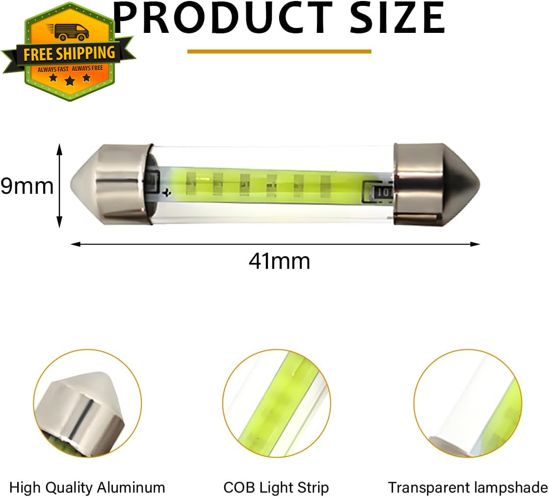 4 Pcs RV Refrigerator LED Light Bulb 12V 41mm Dome Replacement Camper Universal