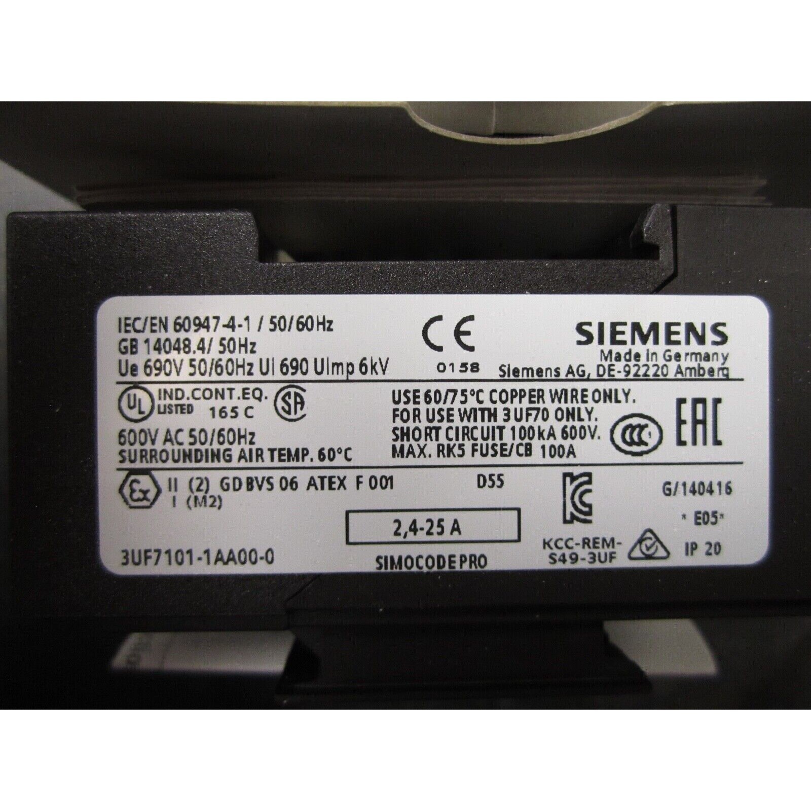 New Siemens 3UF7 101-1AA00-0 3UF7101-1AA00-0 Current Measuring Module