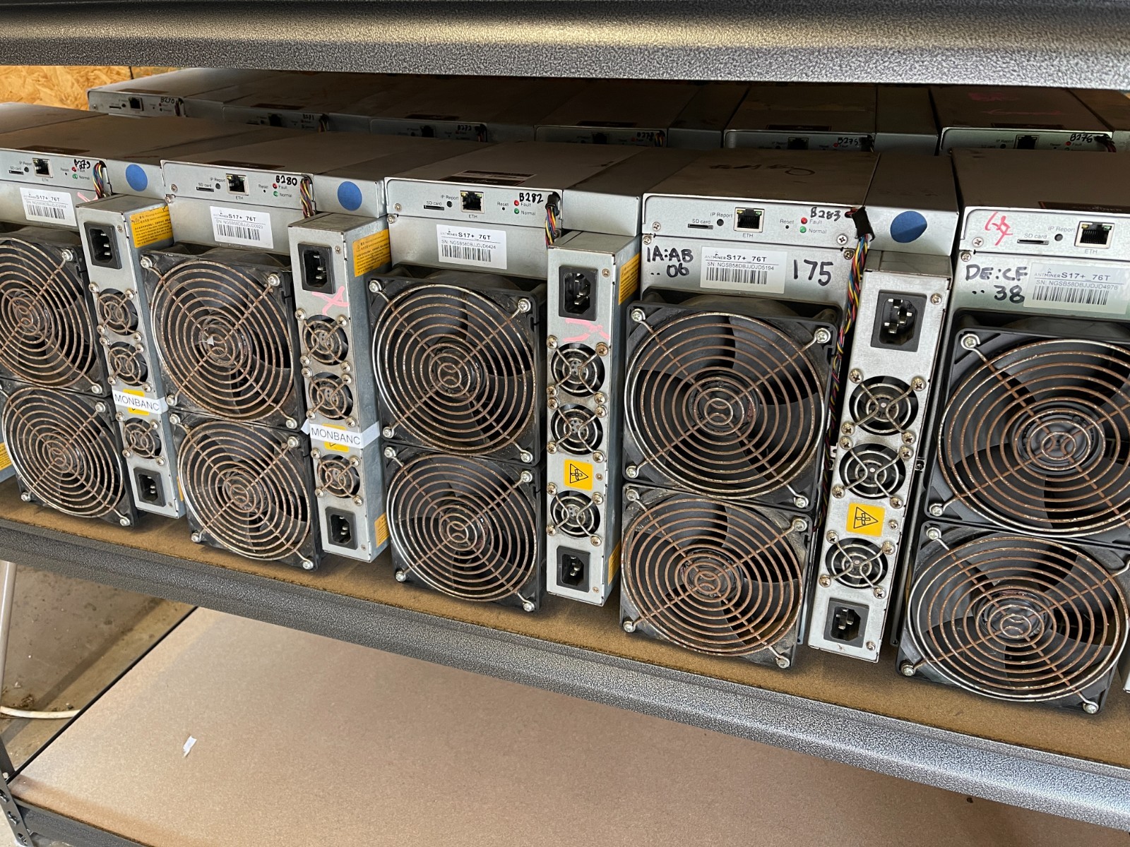 Lot of 11x Bitmain Antminer S17+/T17 76TH BTC SHA256 ASIC Miner – Tested Working