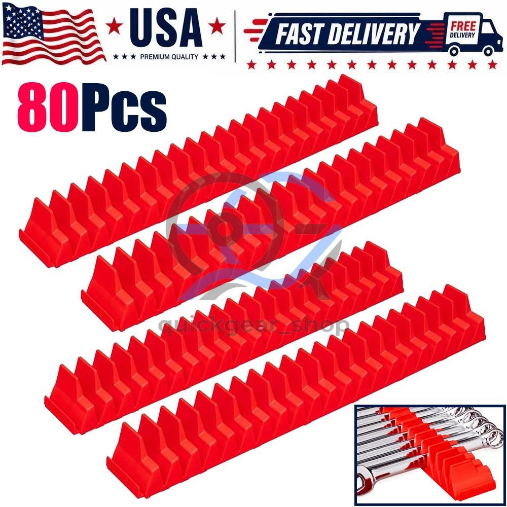 80X Magnetic Modular Wrench Organizer Compact Tool Storage Slots hold Tools SAE