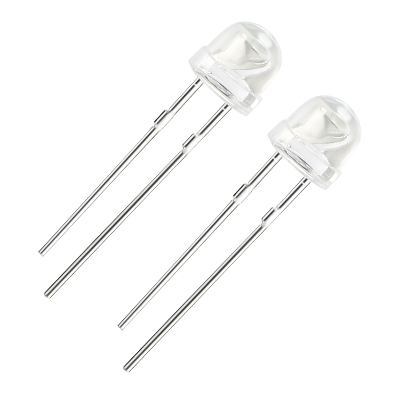 500Pcs Light Emitting Diode,2 Pin Clear Straw Hat LED(Red,5mm,1.9-2.1V,20mA)