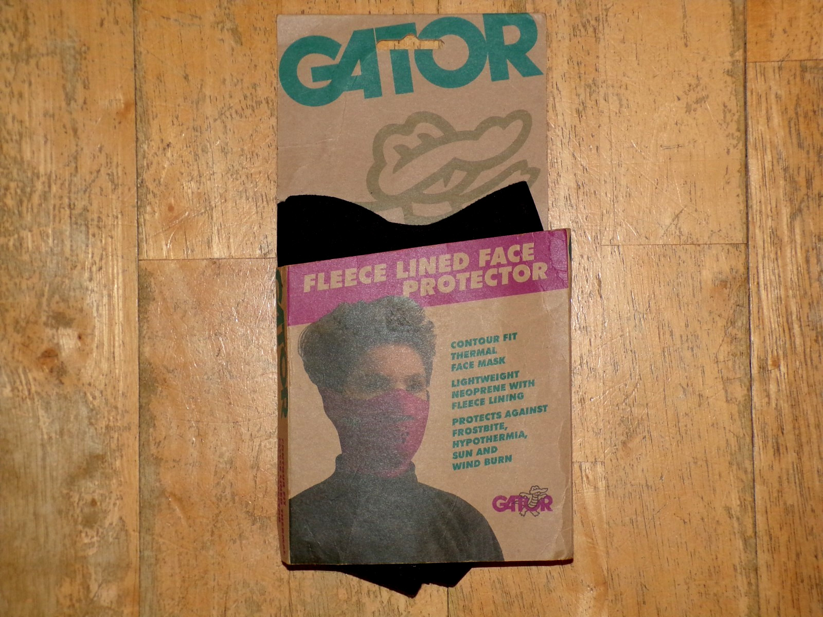 GATOR Black FLEECE LINED FACE PROTECTOR Large L CONTOUR FIT ~ THERMAL FACE MASK